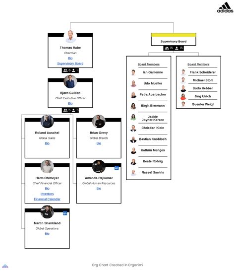 Adidas matrix structure chart